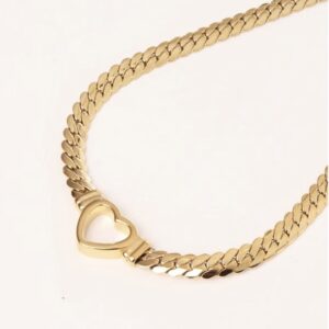 Gold Heart Chain Necklace