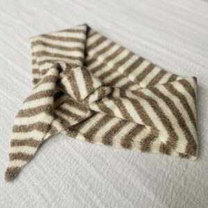 Beige & Cream Striped Triangle Scarf